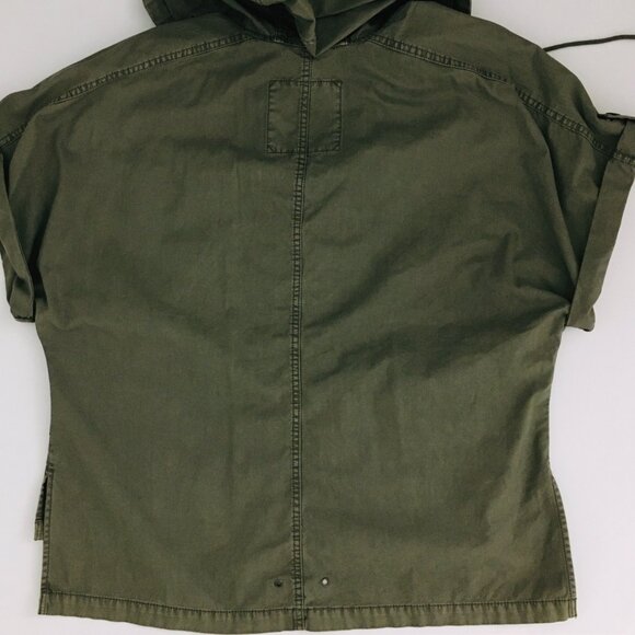 American Eagle Oversize S/S Army Olive Green Hooded Military Utility Jacket - M - Picture 6 of 10